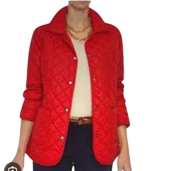 Saint James red quilted Jacket size 12 - Picture 1 of 12